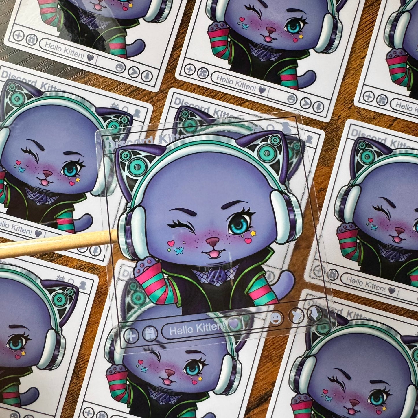 Discord Kitten Clear Vinyl Sticker