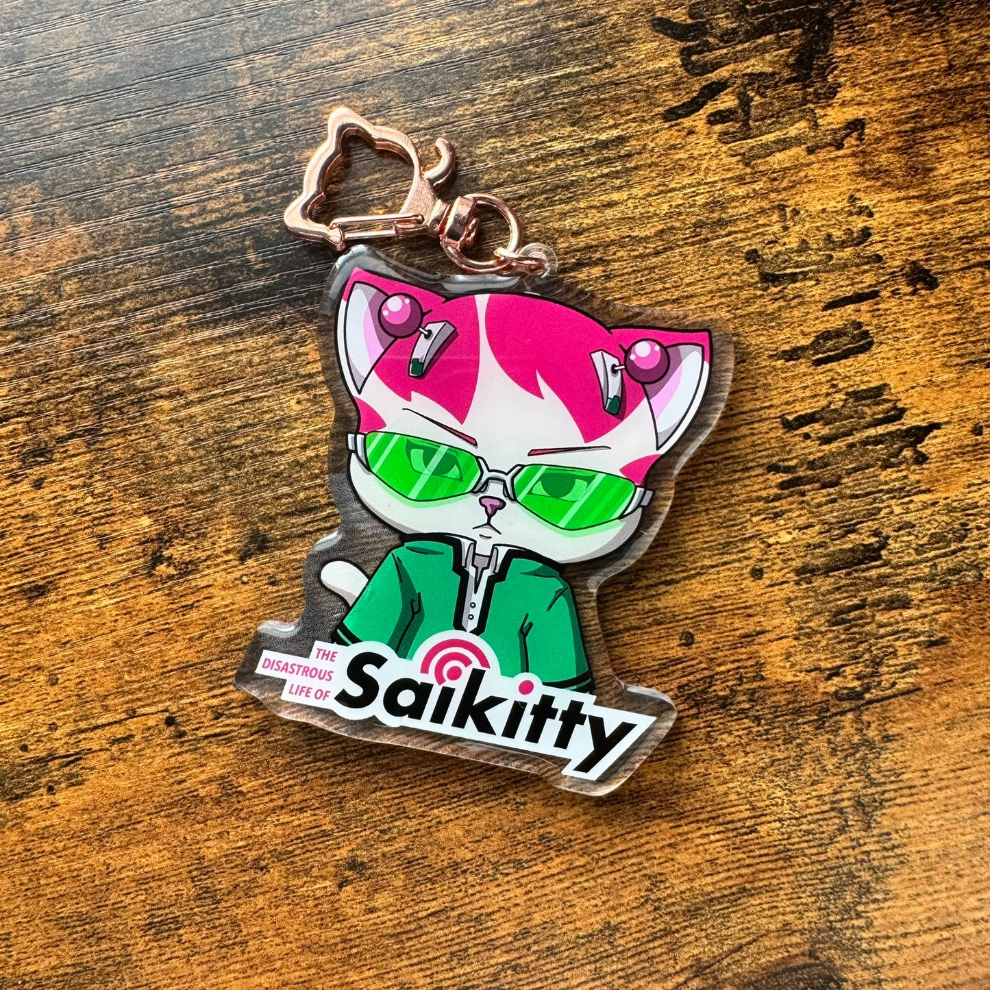 Saikitty Clear Acrylic Keychain