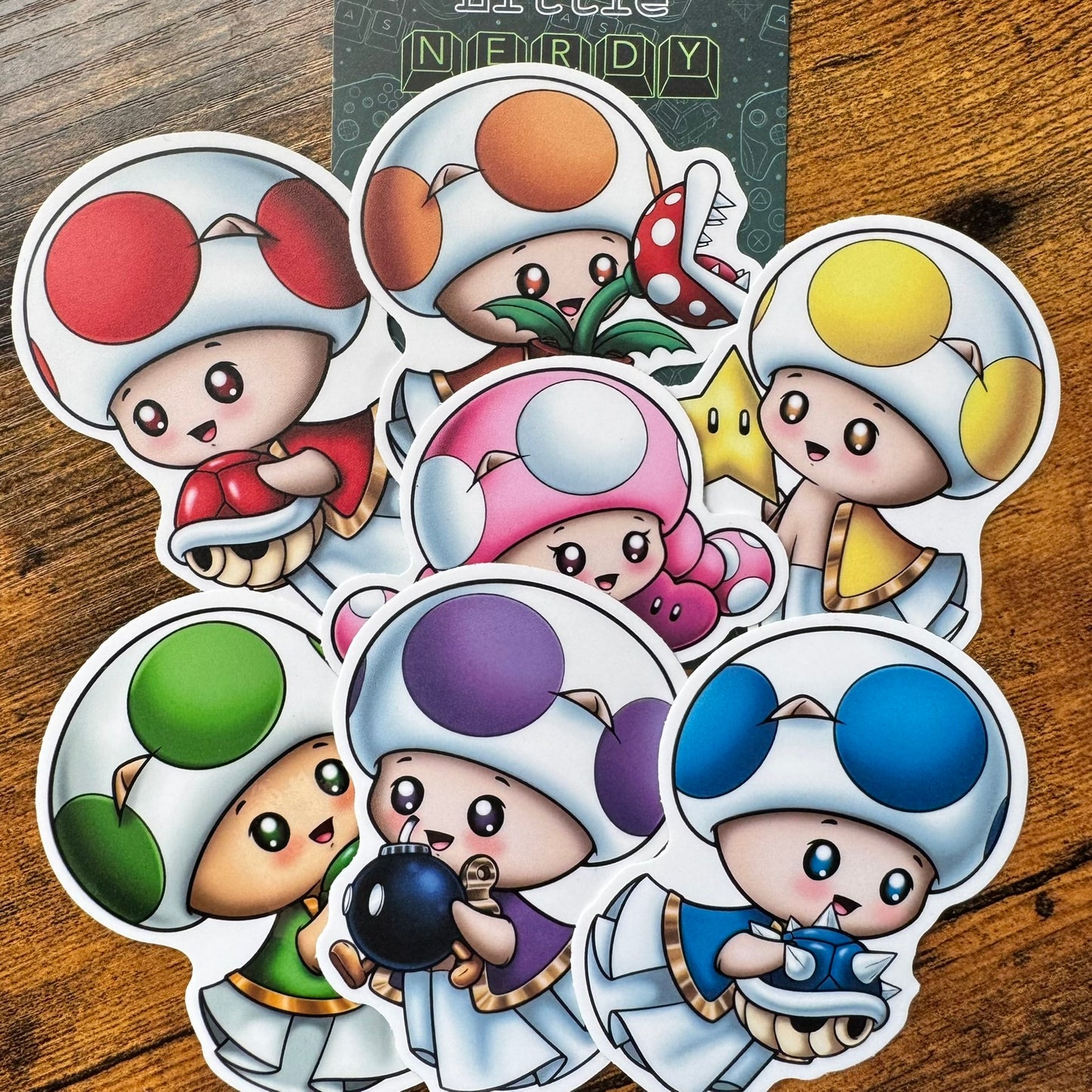 Mario Toadstool Inspired Spookitty Vinyl Stickers