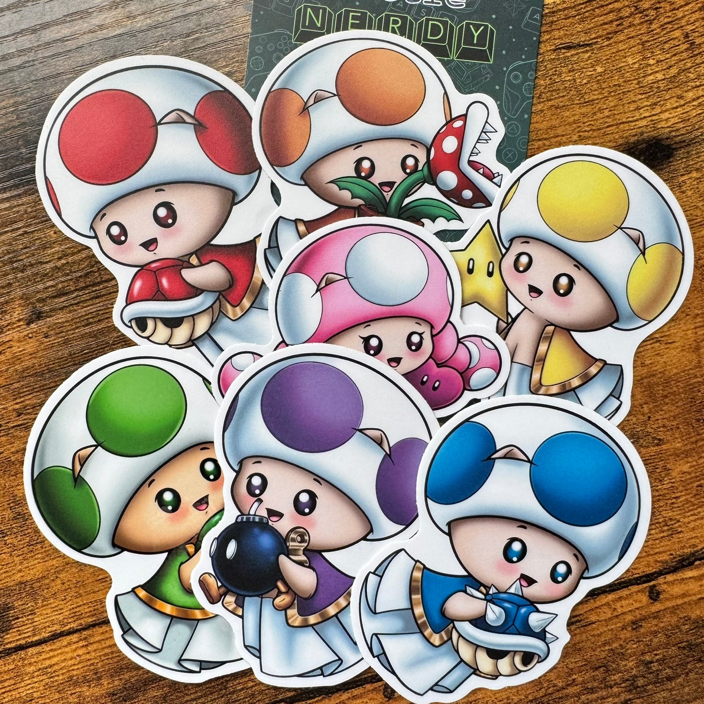 Mario Toadstool Inspired Spookitty Vinyl Stickers