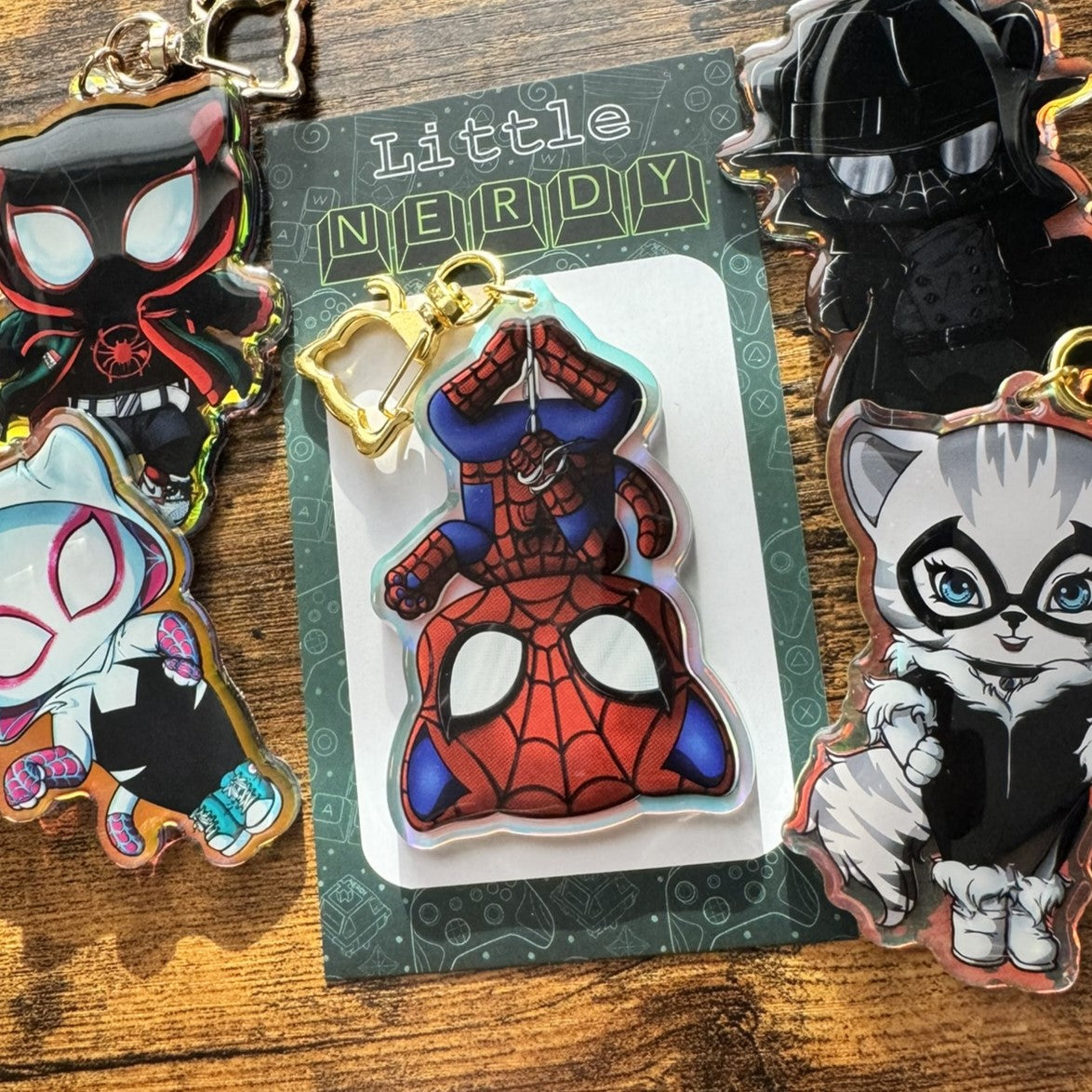 Peter Parker Spider-Cat Acrylic Keychain